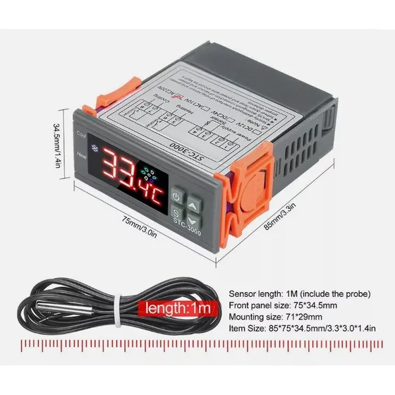 Controlador Temperatura Digital Termostato 110-220v Stc 3000