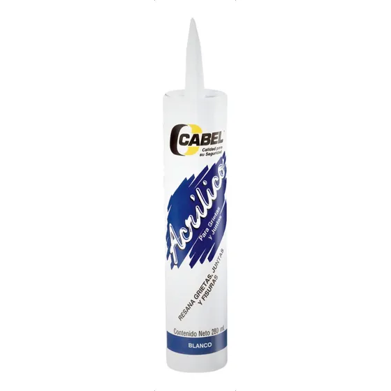 Sellador Acrílico Cabel Grietas Zonas Húmedas Universal Color Blanco