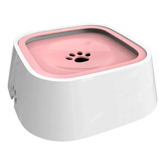 Bebedero De Agua Animales Gadnic Rosa Tazon Perros Gatos Antiderrame