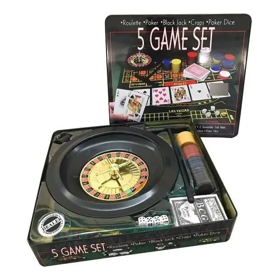 Juego De Póker 5 En 1 Ruleta Casino Dados - Metal