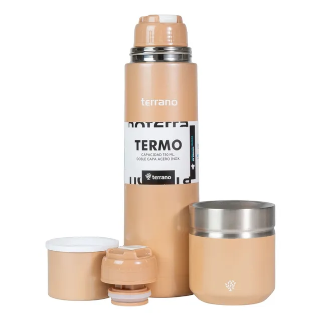 Set Termo Terrano 750ml + Mate Acero Trad  + Bombill De Rega