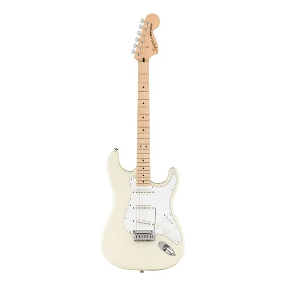 Guitarra elétrica Squier by Fender Affinity Series Stratocaster de choupo olympic white brilhante com diapasão de bordo