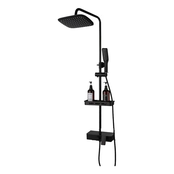 Duchero Barral Repisa Negro Moderno Ducha Baño X Encargue