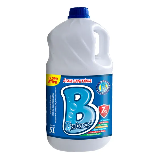 Água Sanitária Com Cloro Ativo Tira Odor Barbarex 5 litros