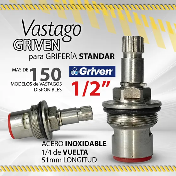 Vastago Griven Griferia 1/2 Standar A/inox 51mm 8-491/ 10591