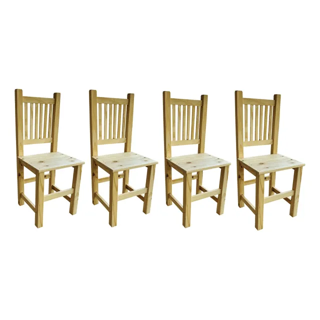 Silla Hindu Recta X4 Pata Maciza Madera Fabricante Ohventas