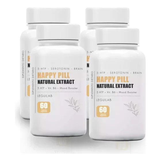 Kit Suplemento Leguilab Happy Pill Serotonina 60 X 4 Und