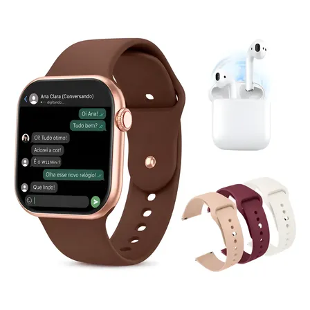 Novo Smartwatch A Prova D'água Mede Pressão Arterial Gps Dourado