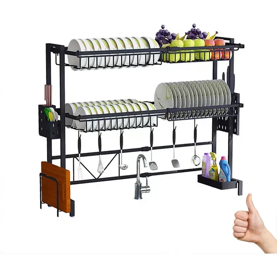 Escurridor De Trastes Organizar 2 Capas Ajustable 60-105cm Orfeld