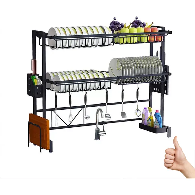 Escurridor De Trastes Organizar 2 Capas Ajustable 60-105cm Orfeld