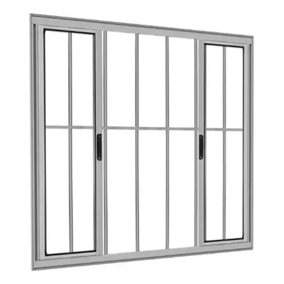 Vitro 4 Folhas 100x150cm L20 Brilhante Com Grade