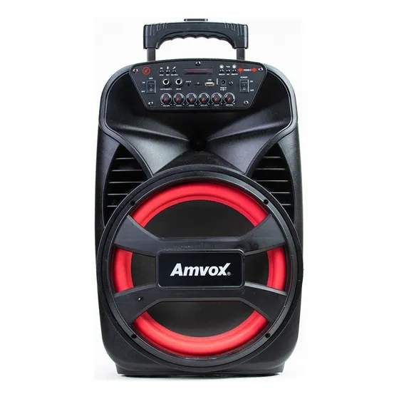 Caixa Amplificada Amvox 480w Aca 480 Viper Ii 127/220V Cor Preto e Vermelho 127/220V