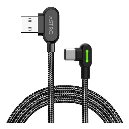 Cable Usb - Tipo C Certificado Astro De 1.8 Mts Para Android Color Negro