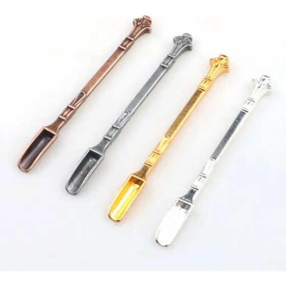 4 Cuchara Metal Para Agitar Mini Mango Largo Polvo