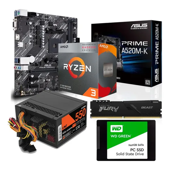 Combo Actualización Amd Mother Micro Memoria Ram Disco Ssd