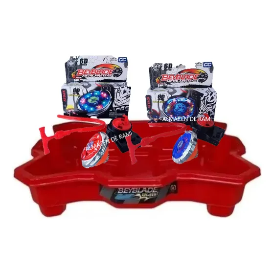 Set Bey Blade, Combo X 2 Trompos Con Luz Y Pista Arena Grand