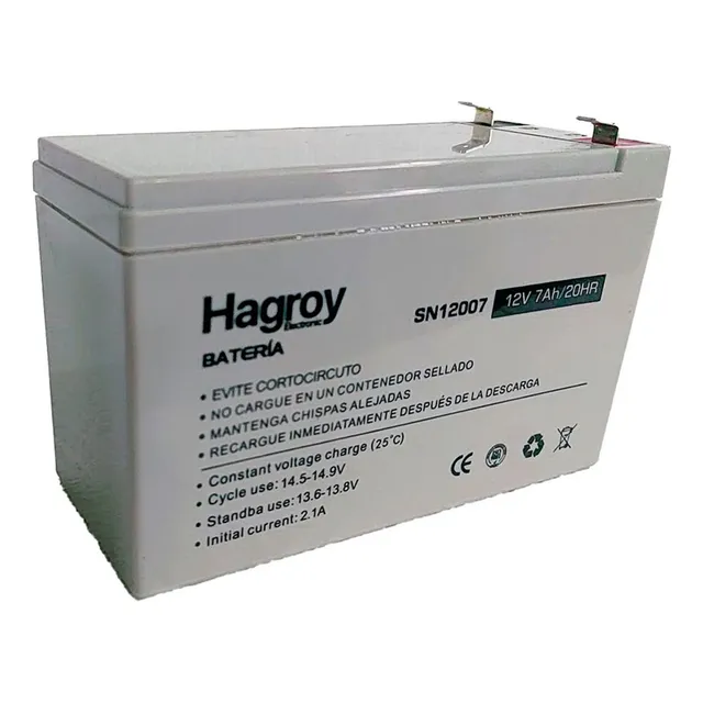 Hagroy Batería De Ácido Plomo Sellado 12v 7 Amp - Ps7-12