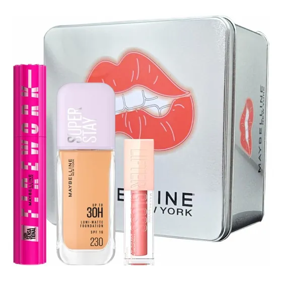 Pack Maybelline:máscara,lifter Gloss,base Lumi230 Y Obsequio