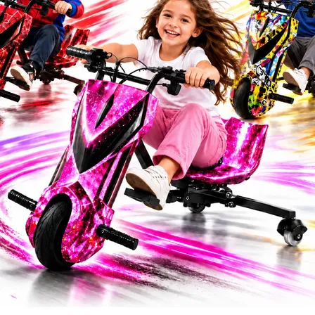 Triciclo Eletrico Drift Grande 350w 36v Suporta 90kg +brinde Cores Aleatórias Meninas