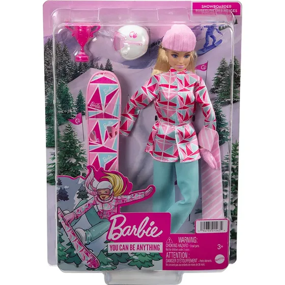 Muñeca Barbie Rubia Y Accesorios Para Deporte De Invierno