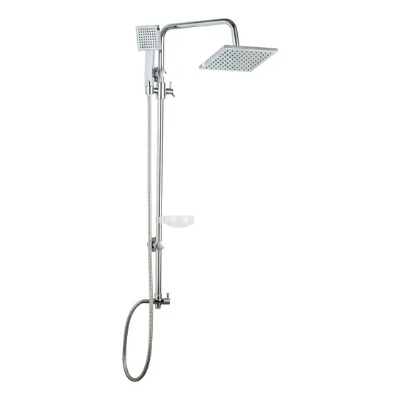 Columna De Ducha Cromada Cuadrada Premium Mixa