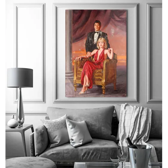 Cuadro Tony Montana Y Elvira 60x90 Mural Scarface Canvas 