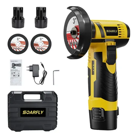 Esmerilhadeira Angular Lixadeira Portátil Sem Fio 2bateria Amarelo 127/220v