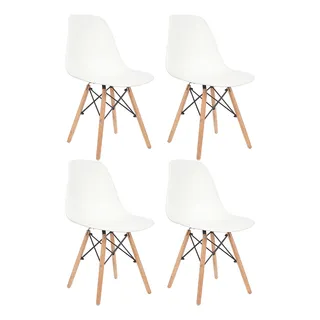 Kit 4 Cadeiras De Jantar Charles Eames Branca Garden Life Kit 4 Cadeiras De Jantar Charles Eames Branca Garden Life