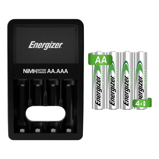 Cargador Pilas Baterías Energizer + 4 Pilas Recargables Aa