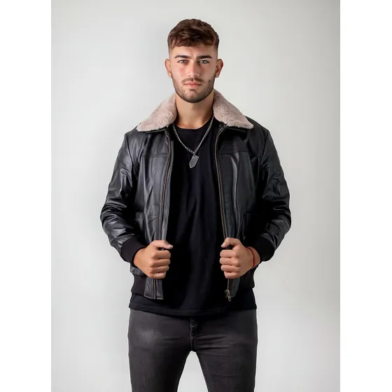 Campera De Cuero De Oveja 100% Legitimo De Hombre - Aviadora