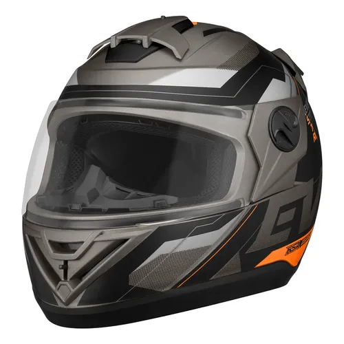 Capacete Fechado Pro Tork Evolution G8 Evo Fosco Grafite E Laranja