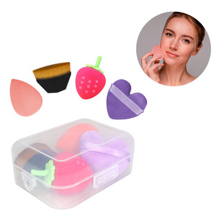 Kit De Maquillaje 4 Piezas Cepillo Borla Esponja Aplicadores Kit De Maquillaje 4 Piezas Cepillo Borla Esponja Aplicadores