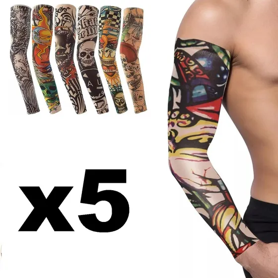 Mangas Tatuadas Tatto Motorizado Ciclista Tatuaje Moda