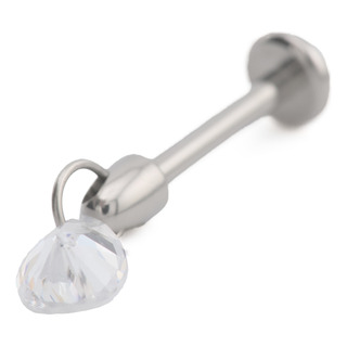 Labret 16g De Titanio Piercing Con Zirconia Y Pico Colgante Labret 16g De Titanio Piercing Con Zirconia Y Pico Colgante