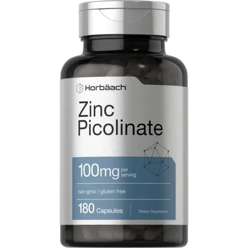 Suplemento De Zinc Horbaach Picolinato De Zinc 100 Mg 180 Cá