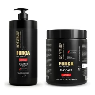 Shampoo Crescimento + Måscara 1kg Bio Extratus Força Pimenta Shampoo Crescimento + Måscara 1kg Bio Extratus Força Pimenta