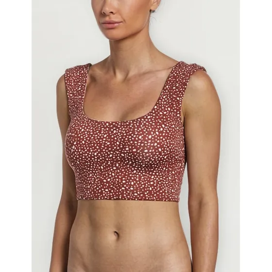 Crop Top Reversible Nike Swim Nessc318 Café