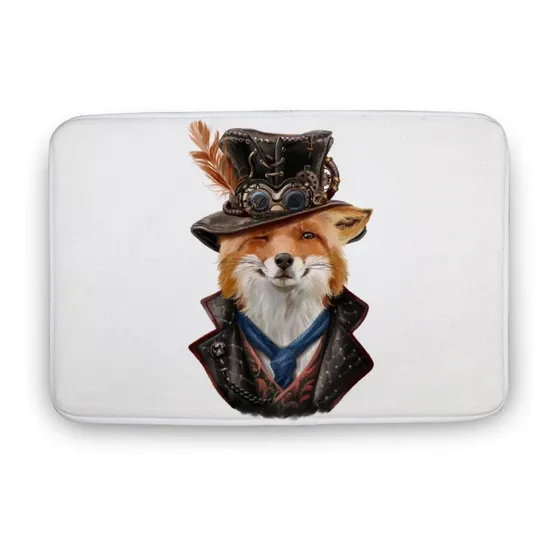 Alfombrilla Baño Mat Fox Ropa Steampunk 20 32 Alfombra Suave