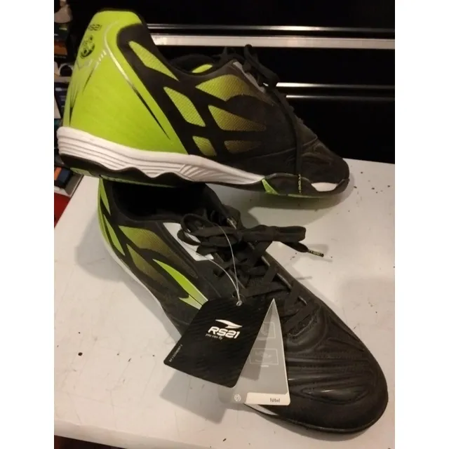 Rs21 Futsal Zapatos Negros Con Verde Claro