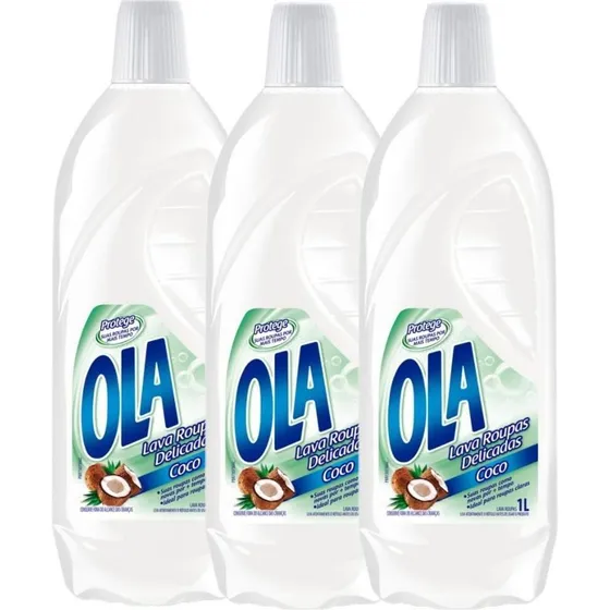 Kit Com 3 Lava Roupas Ola Coco 1l Cada