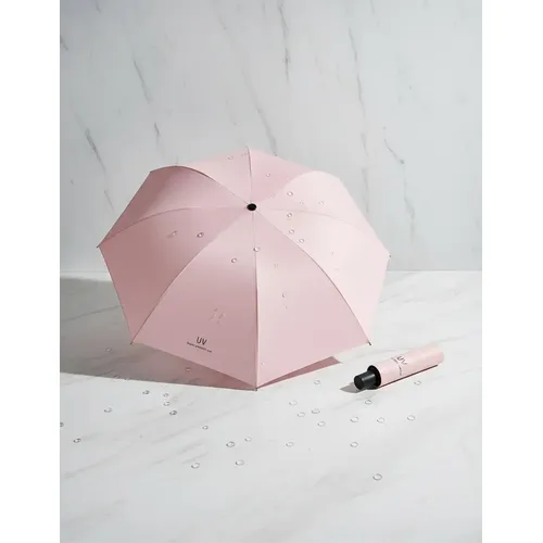 Paraguas Resistente Y Compacto Para Lluvia Autom&aacute;tico Uv Rosa