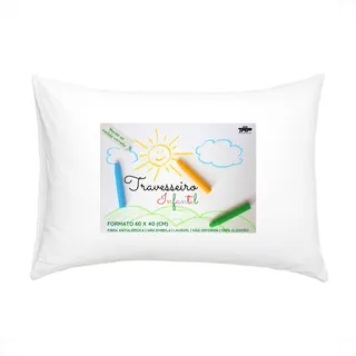 Travesseiro Infantil Criança Até 10 Anos 100% Algodão Branco Travesseiro Infantil Criança Até 10 Anos 100% Algodão Branco