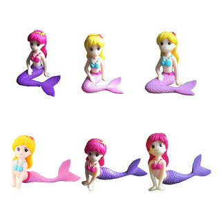 6 Piezas De Adornos De Sirena En Miniatura Para Decoración D 6 Piezas De Adornos De Sirena En Miniatura Para Decoración D