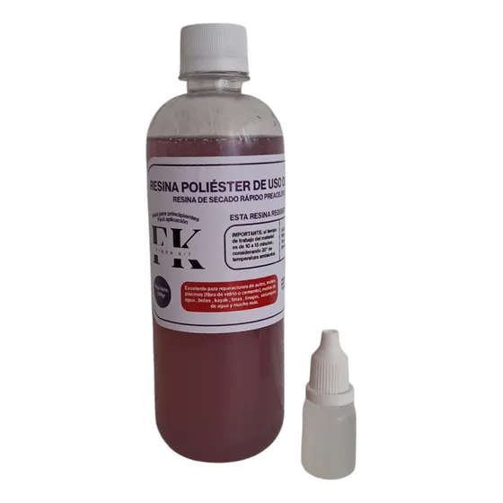 Kit Fibra De Vidrio Resina Poliéster De Secado Rápido 1/2kg