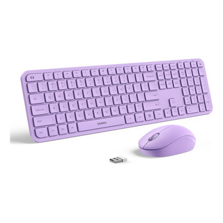 Combo Teclado Y Mouse Inalámbricos Usb 2.4g Color Morado Combo Teclado Y Mouse Inalámbricos Usb 2.4g Color Morado
