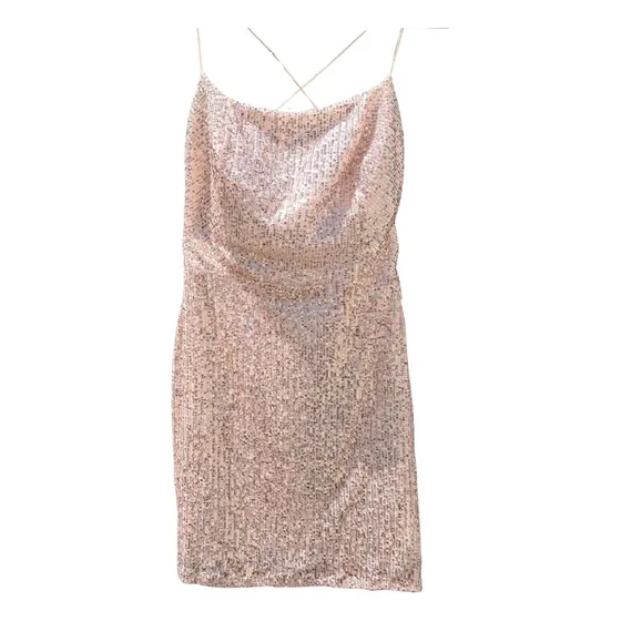Vestido Corto Lentejuelas Champagne P