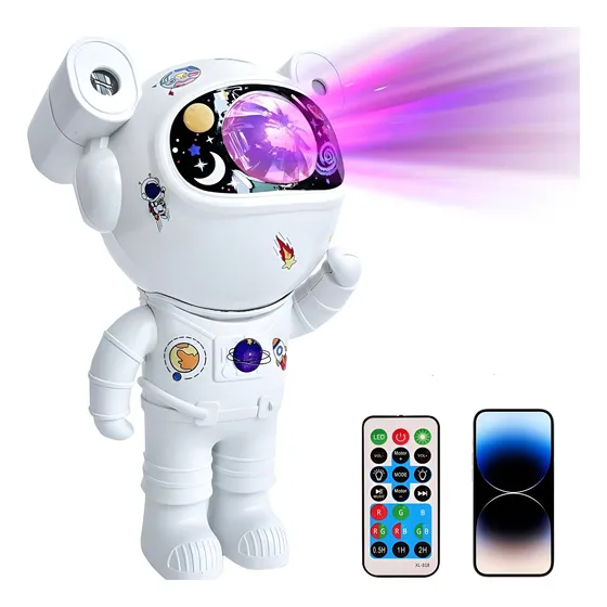 Astronauta Espacial Led Night Light Projector Control Remoto
