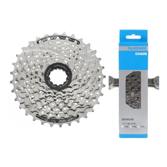 Cassete Acera Hg41 11-30 + Corrente Shimano Hg40 8v