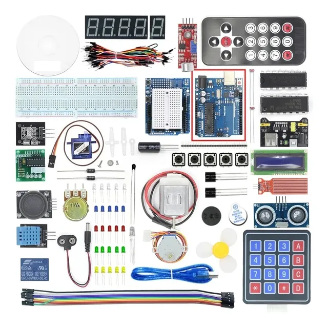 Kit Arduino Uno R3 - Breadboard / Step Motor / Sg90 Servo / 