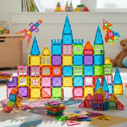 Brastoy Kit De Blocos Magnéticos Para Crianças Com 120 Peças 120 Blocos De Construção